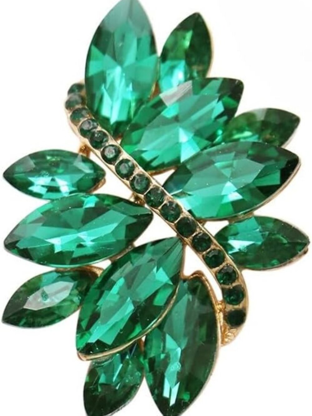 Rosemarie Collections Women's Dazzling Crystal Marquis Leaf Cluster Statement